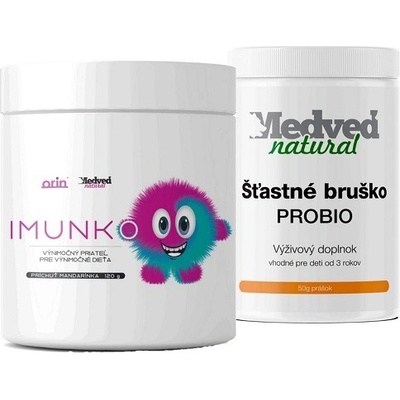 Medveď Natural Imunko Mandarínka 115 g a Šťastné bruško 50 g