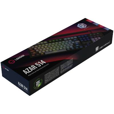 Azar 514, Wired mechanical gaming keyboard, RGB backlight, 1680000 colour variations, 18 modes, keys number: 104, 50M clicks, linear dream switches, spring cable up to 3.4m, ABS plastic+metal, (LRG-GK514B-US)