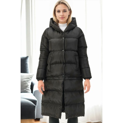 Dewberry Z6772 SHORTENABLE LADIES' COAT-BLACK-1 šedá