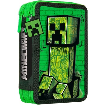 Minecraft Ученически несесер със съдържание и 2 отделения Minecraft Creeper The King (MC00054)