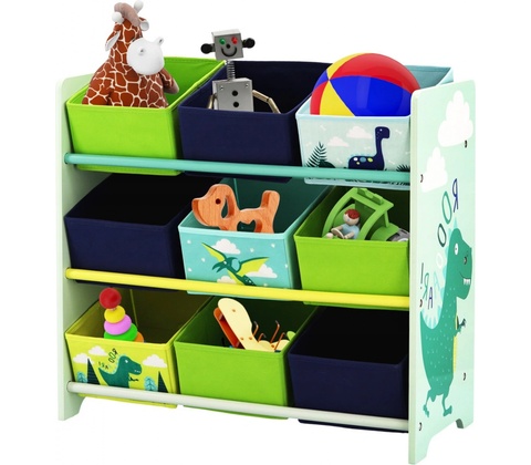 HomePRO PHO3593 Dětský regál s 9 boxy 65x28x60 cm, zelená