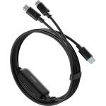 Cuktech Кабел за данни C2C615 (CKC2C615GLBK) - Type-C към 2x Type-C, Бързо зареждане, 140W, 6A, 480Mbps, 1.5m - Cuktech - Черен