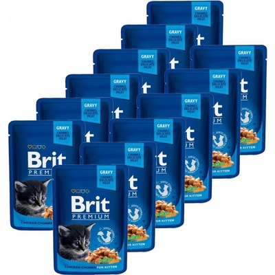 Brit Premium Cat Kitten Chicken Chunks 12 x 100 g