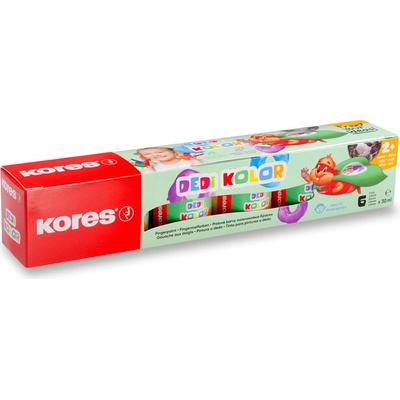 Prstové barvy Kores Dedi Kolor 6 barev 30 ml