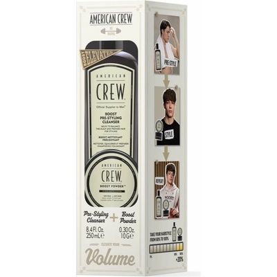American Crew Boost American Crew Styling Boost Powder púder pre objem 10 g + American Crew Boost Pre-styling Cleanser šampón pre jemné vlasy bez objemu 250 ml kozmetická sada