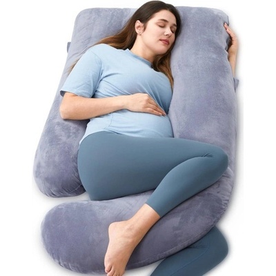 Momcozy U Shaped Pillow Velvet Dark Grey