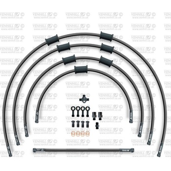 STANDARD Hadica prednej brzdy sada Venhill POWERHOSEPLUS KAW-11006FB-BK (3 hadice v sade) čiernej hadice, čierne koncovky