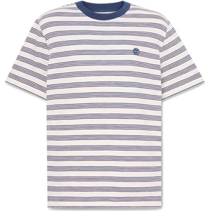 Timberland Мъжка тениска Timberland 4 Rows Striped S/S Tee T-shirt - Vintage White / Oceana Yd (216-8618-0211)