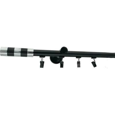 KovovégarnýžeCZ Broadway Imperial 19 mm Dvouřadá jezdec s háčkem černá lesklá 240 cm