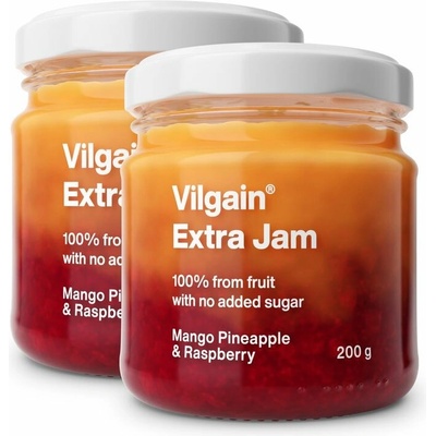 Vilgain Extra džem mango s ananásom a malinami bez pridaného cukru Multipack 2 x 200 g