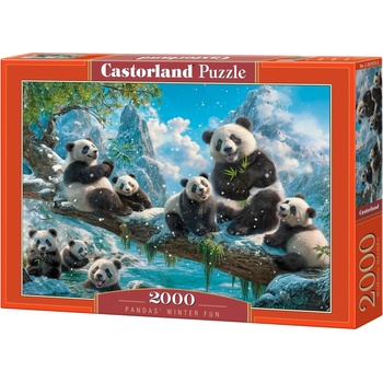 Castorland Пъзел Castorland от 2000 части - Зимните забавления на пандите (C-201013)
