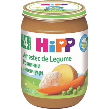 Image 1 of HiPP Био Пюре HiPP Различни зеленчуци 190 гр. - 4+ месеца