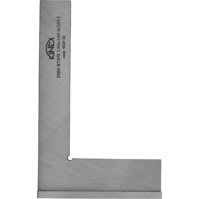 Kinex Прецизен прав ъгъл от неръждаема стомана с пета Kinex - 150x100 mm, DIN 875/0 (KIN4034-07-015)
