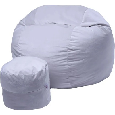 PUFRELAX Комплект, Барбарон и табуретка за крака, 700л. , King Size - Snowflake, Перящ се калъф, Трансформира се в легло, Пълнеж с микс от мемори пяна и дунапрен, Гама Plush Honey, 8069 (PUF-M-KO-PH-SN)