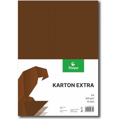 STEPA Barevný karton EXTRA 300g A4/10listů - hnědý Množství: bal