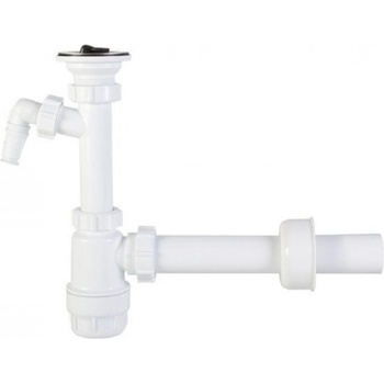 AQUASTO СИФОН ДВОЕН ЗА КУХНЯ Т-ОБРАЗЕН С ВИТЛО С ПРЕЛИВНИК ф40-1 1/2 (04306)