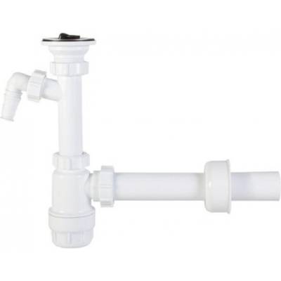 AQUASTO СИФОН ДВОЕН ЗА КУХНЯ Т-ОБРАЗЕН С ВИТЛО С ПРЕЛИВНИК ф40-1 1/2 (04306)