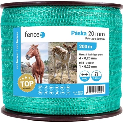 VNT electronics s.r.o. Páska pro elektrický ohradník, šířka 20 mm, zelená, délka 200 m
