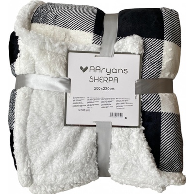 Pragati Fashion Deka s beránkem bílá+černá/bílá a černá 200x220