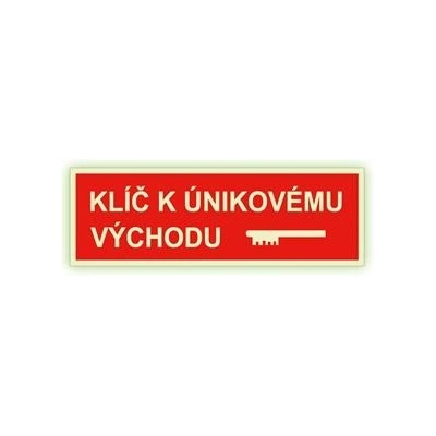 Klíč k únikovému východu - fotoluminiscenční tabulka, plast 2 mm 300x75mm