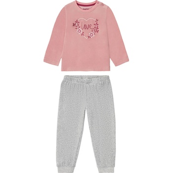 LUPILU Dievčenské pyžamo s biobavlnou svetlosivá/ružová
