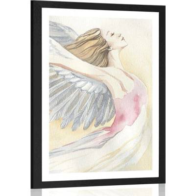 Plakát s paspartou svobodný anděl - 40x60 white