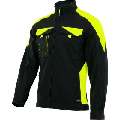 Sara Workwear Strečové kalhoty s laclem Neoflex černé žluté