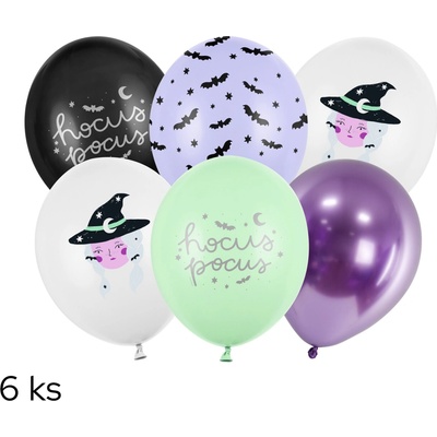 Party Deco SB14P 327 000 6 Set balónků Čarodějnice Hocus Pocus 30 cm