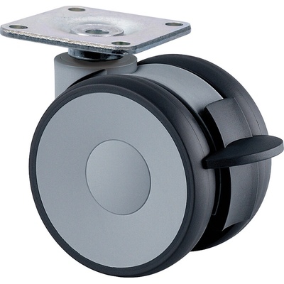Tente koliesko Linea 65mm s brzdou 70 kg tmavo sivá