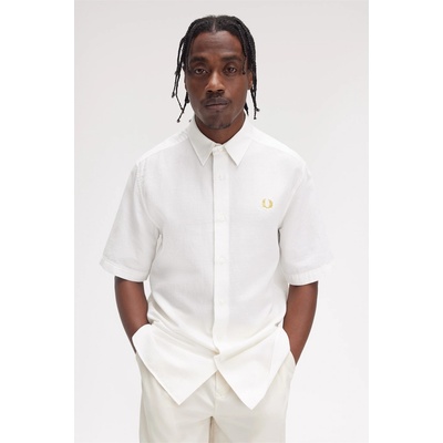 Fred Perry Риза с къс ръкав Fred Perry Men's Seersucker Short Sleeve Shirt - Snow White 129