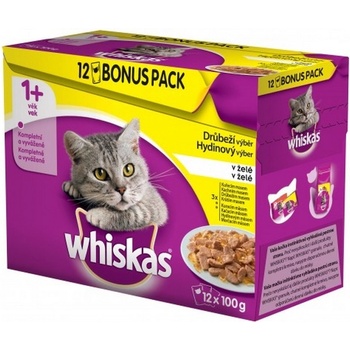 Whiskas adult hydinový výber v želé 12 x 85 g