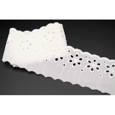 Bavlněná madeira - lomená bílá - šířka 5 cm – Zboží Dáma