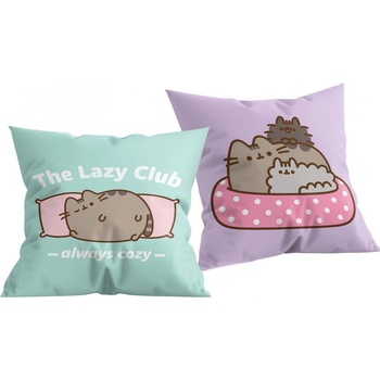 Halantex Obojstranný vankúš mačička Pusheen motív The lazy club 40x40