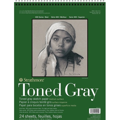 Strathmore Serie 400 Toned Gray Sketch Pad Скицник 24 36 x 28 cm 118 g (P412-111-4)