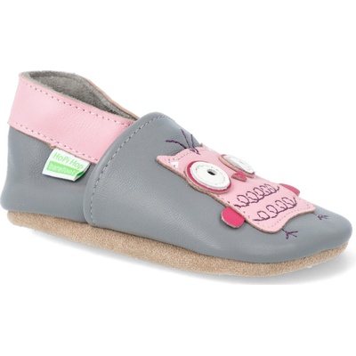 Hopi Hop kožené capáčky Barefoot Sovinka na šedej