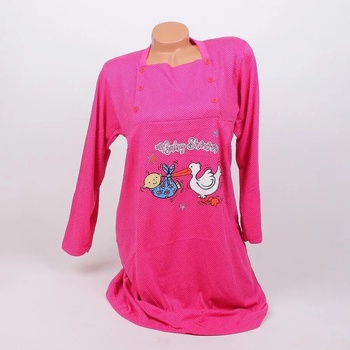 Image 1 of Нощница за кърмачки в цикламено с щъркел и точки