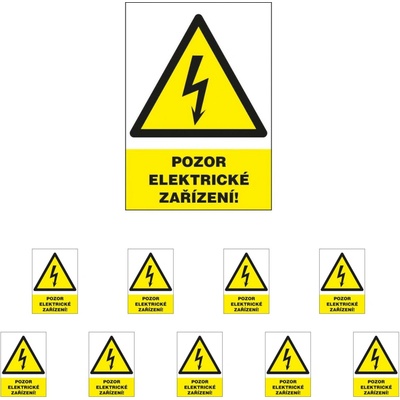 Walteco Pozor elektrické zařízení 50x80mm, samolepka Množství: 10 ks , 20012BP2