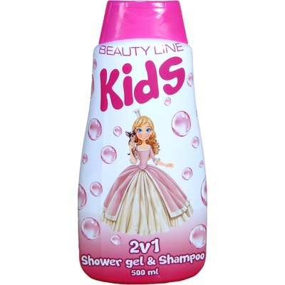Beauty Line Princess 2v1 sprchový gél + šampón na vlasy 500 ml