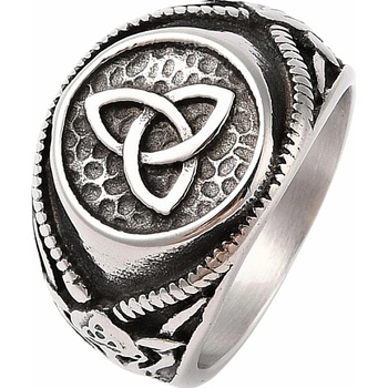 Nefertitis Pánský ocelový prsten Triquetra pečeť NF55440