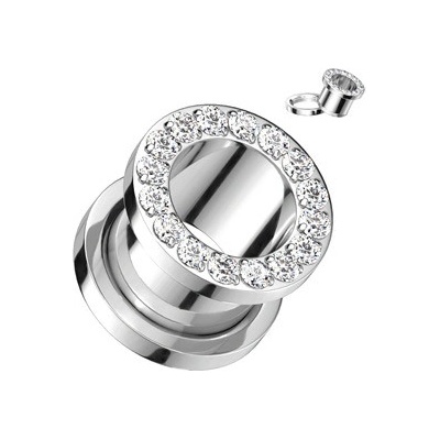 Šperky4U Tunel se zirkony šroubovací TITAN TIT1436-12