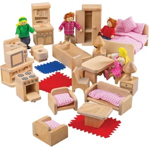 Bigjigs Toys - Комплект семейство кукли с обзавеждане (BJ039)
