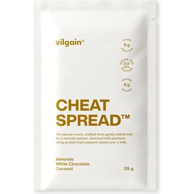 Vilgain Cheat Spread mandle s bielou čokoládou a kokosom 35 g