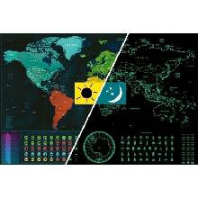 GLOW svítící mapa světa - svítí ve tmě