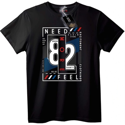 NOONEBRAND Тениска Нужда от повече усещане 82 - 2XL, Black