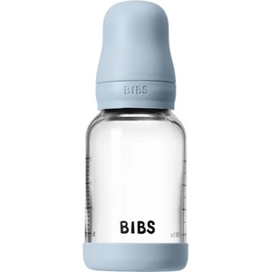 BIBS Baby Glass Bottle Round Latex шише против колики Baby Blue