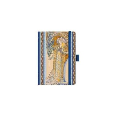 Baloušek Notes A5 Premium 120g Alfons Mucha 2027 linky Modrý