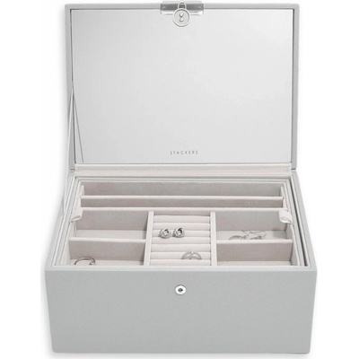 Stackers šperkovnice se zrcadlem Luxury Classic Pebble Grey šedá 76281