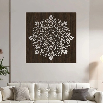 dřevo života Dřevěná mandala LÁSKYPLNÉHO DOMOVA Zvolte rozměr šxv (cm): 80x80, Zvolte barvu dekoru: Wenge