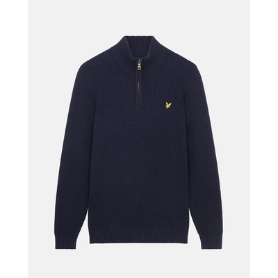 Lyle & Scott Пуловер Lyle and Scott Ribbed Quarter Zip Jumper - Dark Navy