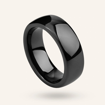 SilveAmo Čierny prsteň z šperkárskej keramiky K4023